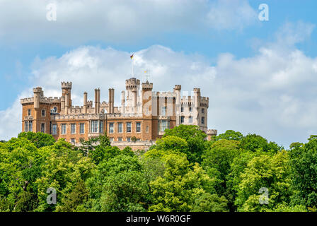 Château de Belvoir, demeure ancestrale du comté anglais de Leicestershire, surplombant la vallée de Belvoir, Royaume-Uni Banque D'Images