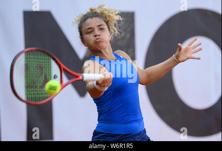 Rueppurr de Karlsruhe, Allemagne. 09Th Aug 2019. Jasmine PAOLINI (ITA) en action. Tennis WTA/GES/125k Series, Tournoi 02.08.2019 Tennis : Tournoi WTA, LIQUI MOLY Ouvrir Karlsruhe, le 2 août 2019 | Conditions de crédit dans le monde entier : dpa/Alamy Live News Banque D'Images