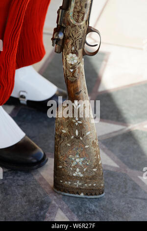 Gardes au mausolée du roi Mohammed V à Rabat, Maroc. Banque D'Images