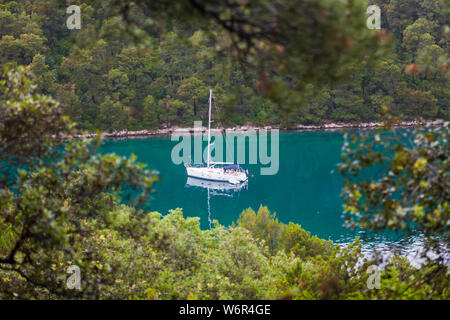 L'Uvala Rogač mouillage abrité de Mljet, Croatie, Otok Banque D'Images