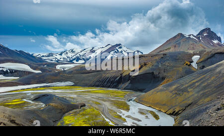 Scenic zone montagneuse de Landmannalaugar, Islande Banque D'Images