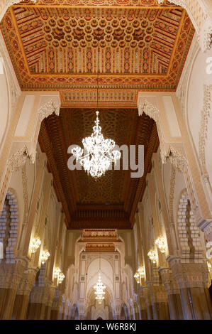 Casablanca, Maroc : 01 mars, 2019:intérieur de la mosquée Hassan II à Casablanca, Maroc, Afrique. Banque D'Images