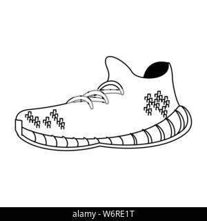 Sneakers blanc pour les vacances d'été en noir et blanc Illustration de Vecteur