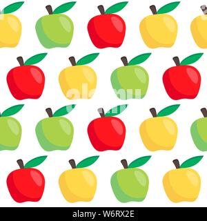 Modèle vectoriel continu avec des pommes l'automne. Apple mignon motif. Illustration de Vecteur