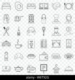 Service Premium icons set style du contour, Illustration de Vecteur