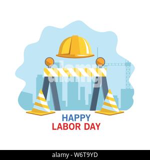Célébration de la fête du travail usa cartoon Illustration de Vecteur