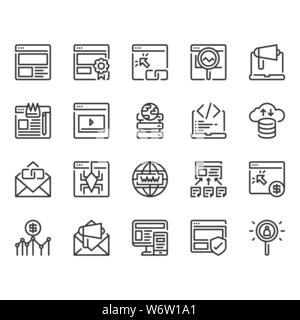 L'optimisation des moteurs de recherche et web icon set.Vector illustration Illustration de Vecteur