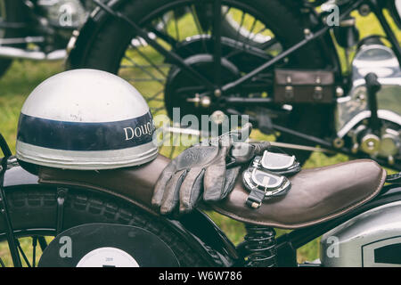 1928 Douglas SW5 moto modèle de vitesse à Bicester Heritage Centre, scramble Super événement. Bicester, Oxfordshire, Angleterre. Vintage filtre appliqué Banque D'Images
