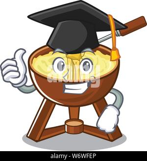 Fondue au fromage avec graduation en forme mascot Illustration de Vecteur
