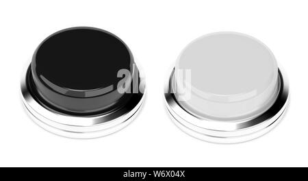 Les boutons noir et blanc. Le rendu 3d illustration Banque D'Images