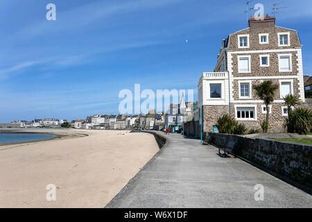 Vue sur la vieille ville de Saint Malo, Bretagne, France Banque D'Images