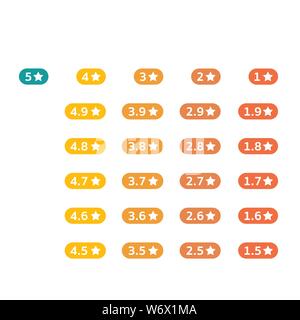 De nombreuses étoiles de cotation par points pour examen et application web,etc. Illustration de Vecteur