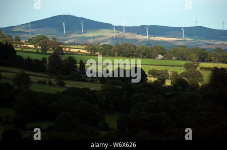 Les centrales éoliennes, montagnes Blackstairs, Mount Leinster, Comté de Carlow, Irlande, Europe Banque D'Images