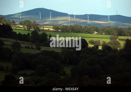 Les centrales éoliennes, montagnes Blackstairs, Mount Leinster, Comté de Carlow, Irlande, Europe Banque D'Images