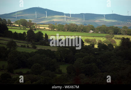 Les centrales éoliennes, montagnes Blackstairs, Mount Leinster, Comté de Carlow, Irlande, Europe Banque D'Images