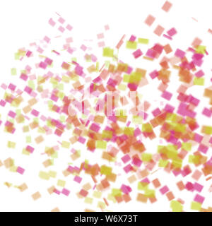 Rose, vert et orange aquarelle dessiné à la main motif dots confettis floue Banque D'Images