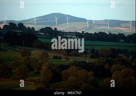 Les centrales éoliennes, montagnes Blackstairs, Mount Leinster, Comté de Carlow, Irlande, Europe Banque D'Images