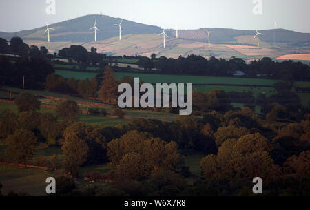 Les centrales éoliennes, montagnes Blackstairs, Mount Leinster, Comté de Carlow, Irlande, Europe Banque D'Images