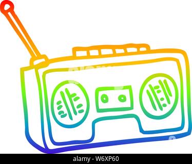 La ligne de gradient dimensions d'un dessin animé radio player Illustration de Vecteur