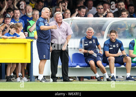 Kingston, au Royaume-Uni. 06Th Aug 2019. L'AFC Wimbledon Manager Wally Downes au cours de l'EFL Sky Bet League 1 match entre l'AFC Wimbledon et Rotherham United au Cherry Red Records Stadium, Kingston, en Angleterre, le 3 août 2019. Photo de Ken d'Étincelles. Usage éditorial uniquement, licence requise pour un usage commercial. Aucune utilisation de pari, de jeux ou d'un seul club/ligue/dvd publications. Credit : UK Sports Photos Ltd/Alamy Live News Banque D'Images