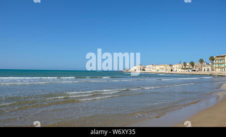 Sampieri, province de Raguse, en Sicile. C'est un petit village de pêcheurs dans le sud-est de la Sicile, avec de belles plages. Banque D'Images