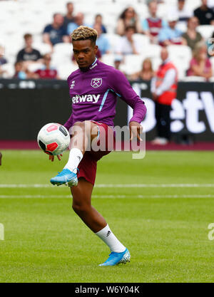 Londres, Royaume-Uni. 06Th Aug 2019. Londres, Royaume-Uni, 03 août West Ham United's Grady Diangana durant la finale de la Coupe Betway entre West Ham United et Athletic Club Bilbao au stade de Londres, Londres, Angleterre le 03 août 2019. Action Crédit : Foto Sport/Alamy Live News Banque D'Images