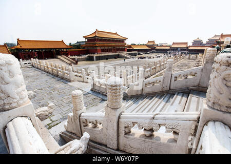 Forbidden City courtyard, Beijing Chine. Banque D'Images