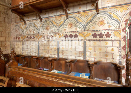 Eglise de Saint Mary, Berkeley, Gloucestershire, Angleterre, RU peinture aux murs du chœur Banque D'Images