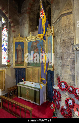 Eglise de Saint Mary, Berkeley, Gloucestershire, Angleterre, RU War Memorial Chapel Banque D'Images