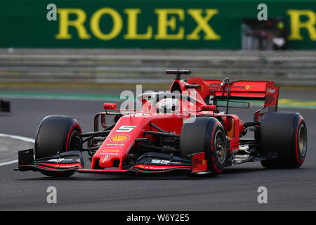 Budapest, Hongrie. 03e Août, 2019. Sebastian Vettel de la Scuderia Ferrari sur la voie pendant les qualifications pour le Grand Prix F1 de Hongrie Banque D'Images