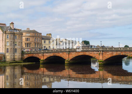 Nouveau pont, achevé en 1789 par Alexandre Stevens, Ayr, Ayrshire du Sud, Ecosse, Royaume-Uni Banque D'Images