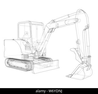 Croquis de petite Treactor avec acteur. Vector Illustration de Vecteur