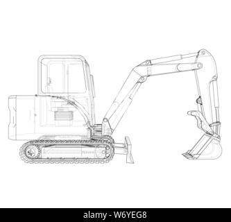 Croquis de petite Treactor avec acteur. Vector Illustration de Vecteur