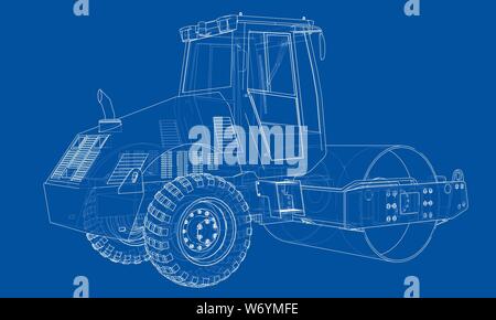 La machine de construction. Compacteur d'asphalte vector Illustration de Vecteur