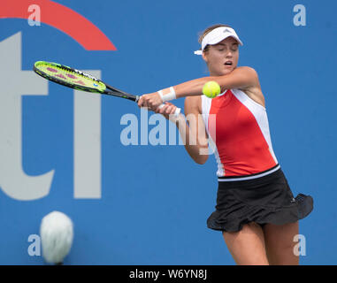 3 août 2019 : Anna Kalinskaya (RUS) perd à Jessica Mladenovic (USA) 6-3, 3-6, 6-1, à l'CitiOpen joué à Rock Creek Park Tennis Center à Washington, DC, . © Leslie Billman/Tennisclix/CSM Crédit : Cal Sport Media/Alamy Live News Banque D'Images