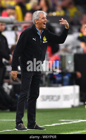 Dortmund, Allemagne. 06Th Aug 2019. Soccer : DFL Supercup, Borussia Dortmund - Bayern Munich en parc Signal Iduna. Dortmund entraîneur Lucien Favre sur la touche. Credit : Marius Becker/dpa/Alamy Live News Banque D'Images