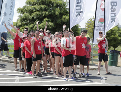 New York, NY, USA. 3e août 2019. Flushing, Queens, New York, USA, 03 août 2019 - Des milliers de personnes ont participé au premier jour de la 29e courses de bateaux-dragons à Flushing Lake dans le Queens New York.Photo : Luiz Rampelotto/EuropaNewswire.Crédit photo obligatoire. Credit : Luiz Rampelotto/ZUMA/Alamy Fil Live News Banque D'Images