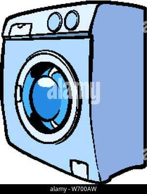 Lave-linge, appareils ménagers. Retro pop art dessin illustration vectorielle Illustration de Vecteur