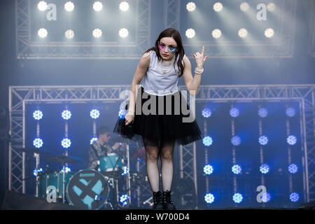 Gunnersbury Park, London, UK 15 juillet 2018, Lauren Mayberry de Airbourne Airbourne, à la Citadelle Festival à Londres, © Richard Soans/Alamy Live News Banque D'Images