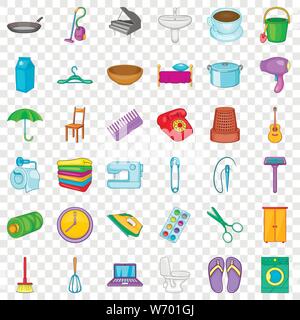 Chambre chose icons set, cartoon style Illustration de Vecteur