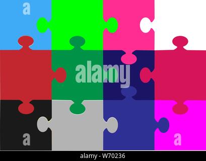Avec l'arrière-plan d'illustration vectorielle puzzle multicolore eps 10 Illustration de Vecteur