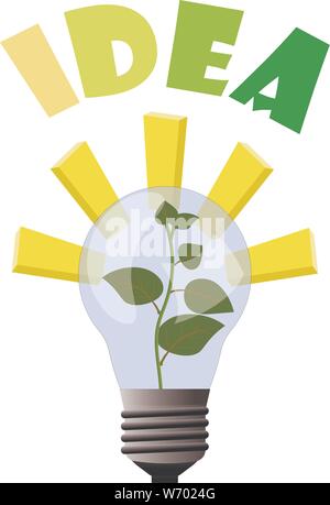 Idée de l'usine à l'intérieur de la lampe de plus en plus - la lumière et ses inspirations pour idée d'entreprise pour faire de l'argent et de plus en plus haut. Vector illustration pour entreprise et m Illustration de Vecteur