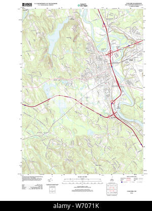 Carte TOPO USGS New Hampshire NH Concord 20120608 Restauration TM Banque D'Images