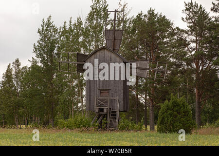 Ancien moulin, Ojakylä,l'île de Hailuoto Ostrobotnie du Nord, en Finlande Banque D'Images