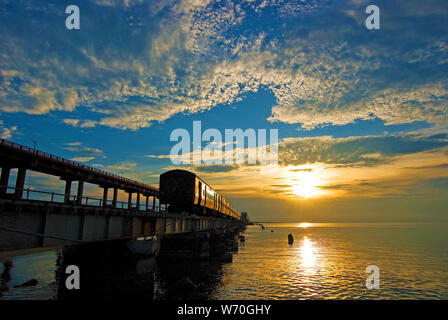 Pont Pamban, Rameswaram, Tamil Nadu, Inde Banque D'Images