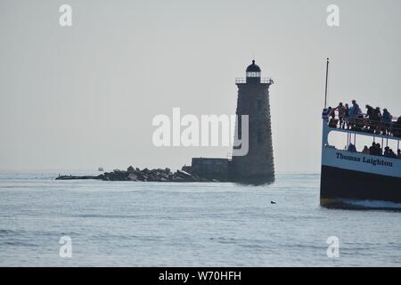 Vues autour de Portsmouth Harbour et l'île de hauts-fonds au large de la côte du New Hampshire et du Maine, New England, United States of America Banque D'Images