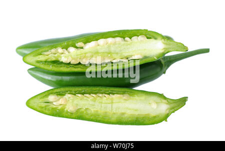 Et hachés ensemble super serrano isolated on white Banque D'Images