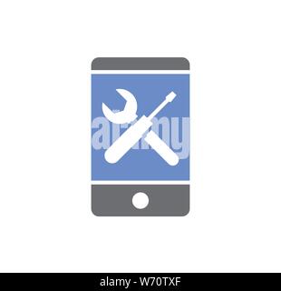 L'icône associée au service Smartphone sur arrière-plan de conception graphique et web. Simple illustration. Concept Internet symbole de bouton site web ou mobile Illustration de Vecteur