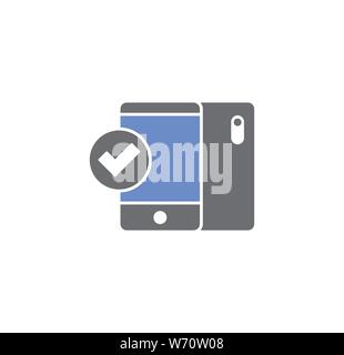 L'icône associée au service Smartphone sur arrière-plan de conception graphique et web. Simple illustration. Concept Internet symbole de bouton site web ou mobile Illustration de Vecteur