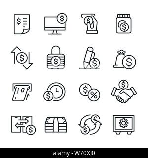 Vector icons set de voyage et de l'argent. Illustration de Vecteur